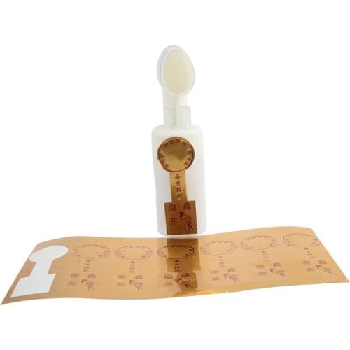 Bulk Self Adhesive Custom Logo Name Shiny Brushed golden Labels Stickers for Packaging