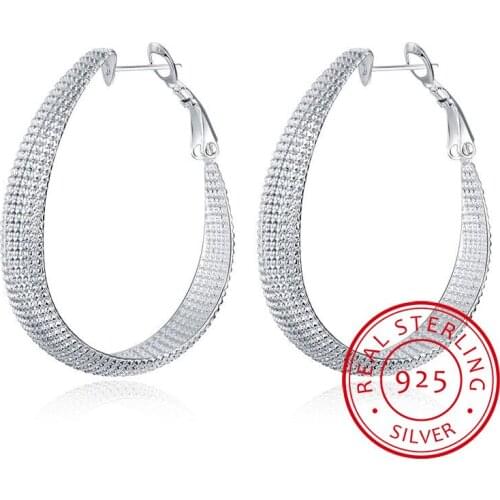 New 925 Silver Hoop Earring Women Earrings For Women Wedding Gift Fine Europe Jewelry Christmas Gift Hot Sale Engagement Party
