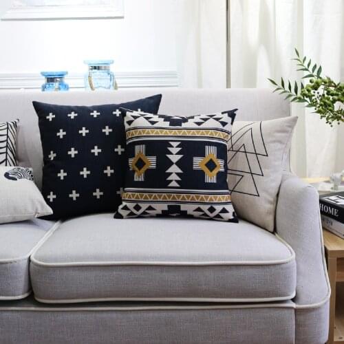 Customade stylish and comfortable Sofa Cushions Nordic style Decorative Pillow black and white cotton Cushion