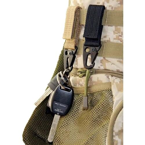 Outdoor Tools Tactical Bag Strap Belt Clips Keychain Hook Nylon Webbing Buckle Climbing Accessories