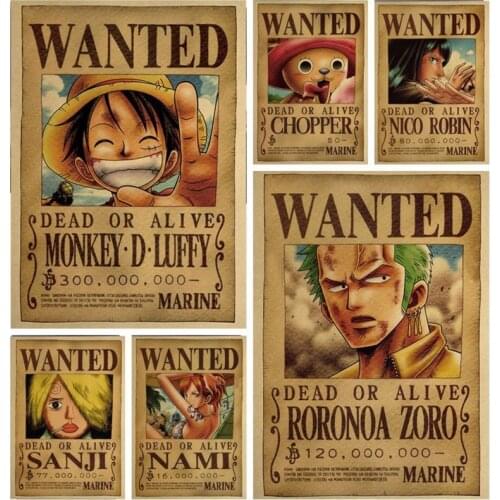 Vintage Anime Poster Wall Stickers Japanese Cartoon Kraft Paper Room Decoration Anime Sticker Paintings For Home Art Wall Decor