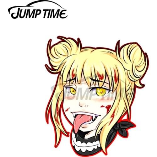 Jump Time 13 x 10.9cm For Himiko Toga Waifu Car Stickers Cartoon Bumper Personality Decal Windshield Graphics Car Assessoires