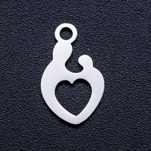 10pcs/lot Mother and Kid DIY Jewelry Charms Wholesale 100% Stainless Steel Factory Direct Finding Charm Supplies