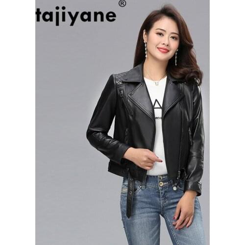 Tajiyane Sheepskin Coat Women Genuine Leather Jacket Spring Autumn Streetwear Moto Women Jackets Women Clothes 6-88051 WPY331