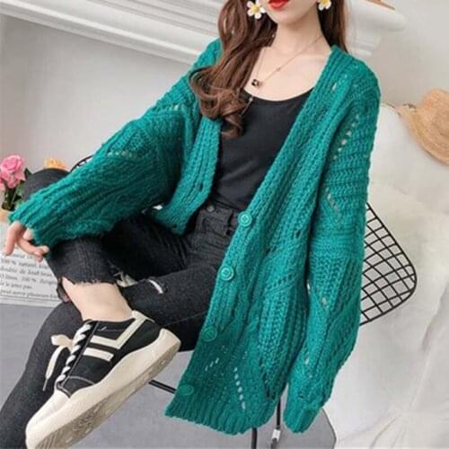 2020 Women Long Cardigans Spring Autumn Open Stitch Poncho Knitting Cardigan Sweater V Neck Oversized Jacket Coat Female Tops