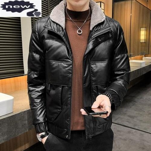 Winter Jacket Men Casual Warm Pu Leather Coats Mens Fashion Outwear Windbreaker Thicken Parkas Casaco Masculino Brand Clothing