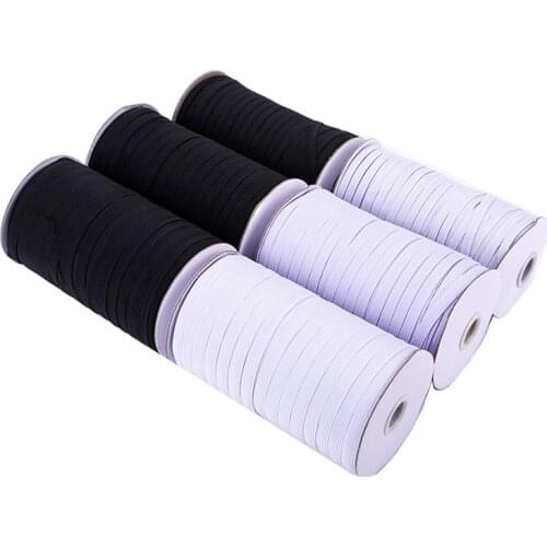 1 Roll Elastic Band White Black Nylon Rubber Band Cord Braid Strong Rope Garment Sewing Accessoriy DIY Mask Craft 3/6/ 8/10/12mm