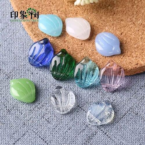 10pcs 15x12mm Rainbow Color Lampwork Bead Glass Candy Petal Shape Mermaid Bead DIY Lampwork Charm Bead For Bracelet Making 16004