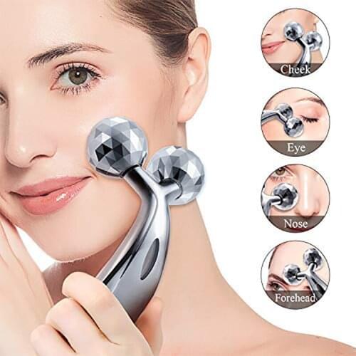 3D Roller Facial Massage slimming face tool 360 Rotate Face Lifting Instrument skin Beauty bar Wrinkle Remover tool Portable