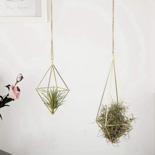 4 Packs Air Plant Hanging Holder Himmeli Decor Geometric Planter Hanging Airplants Rack Tillandsia Hanger Stand