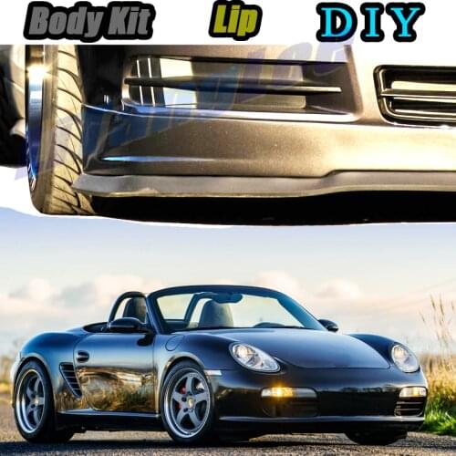 Car Bumper Lip Front Spoiler Skirt Deflector For Porsche Boxster 986 987 981 Tune Car Modified Body Kit VIP Hella Flush Lips