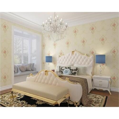 Beibehang Fresh pastoral wallpaper bedroom romantic wedding girl co-pressure nonwoven TV background papel de parede wall paper