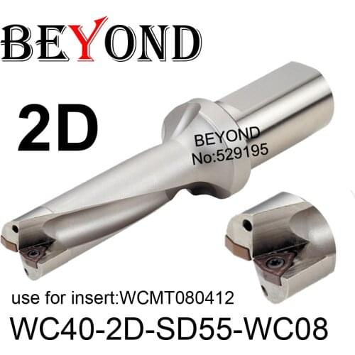 BEYOND WC 2D 55mm WC40-2D-SD55-WC08 U Drilling Drill Bit use Insert WCMT WCMT080412 Indexable Carbide Inserts Lathe CNC Tools