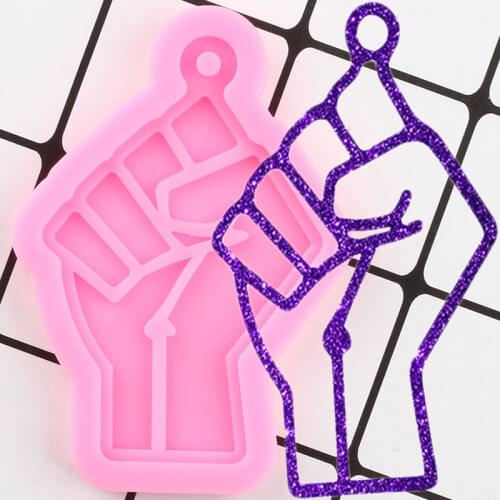 Shiny Fist Silicone Mold Hand Craft Custom Keychain Molds Polymer Clay DIY Jewelry Making DIY Handmade Charms Mould
