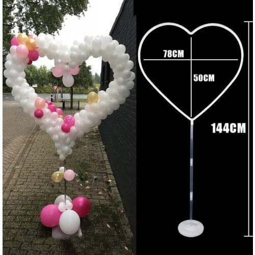 CYUAN 1set/2set Heart Shape Balloon Stand for Baby Shower Wedding Decoration Balloons Heart Hoop Holder Birthday Party Baloon