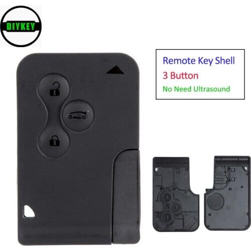 DIYKEY Smart Remote Key Shell 3 Button Key Case Replacement for Renault Megane Scenic (No Need Ultrasound)