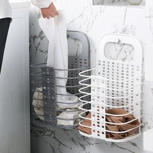 Home Wall Mounted Breathable Laundry Basket Foldable Dirty Clothes Basket Bathroom Clothes Storage Baskets Laundry Organizer