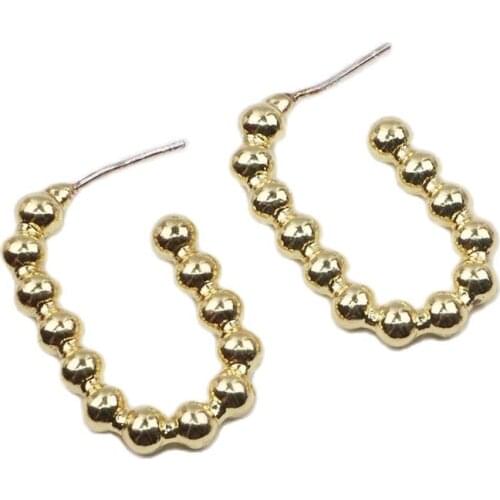 Eruifa 6pcs 27*16mm Trendy Dot Chain Stud Hoop Connctor Gold/Silver Plated Zinc Alloy Jewelry DIY Necklace Bracelet Earrings