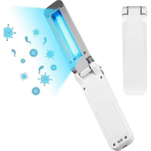 UVC Sterilization Light USB Rechargeable Stick Disinfection Lamp Personal Traveling Sterilizer UV Sanitizer Hand Folded Lights