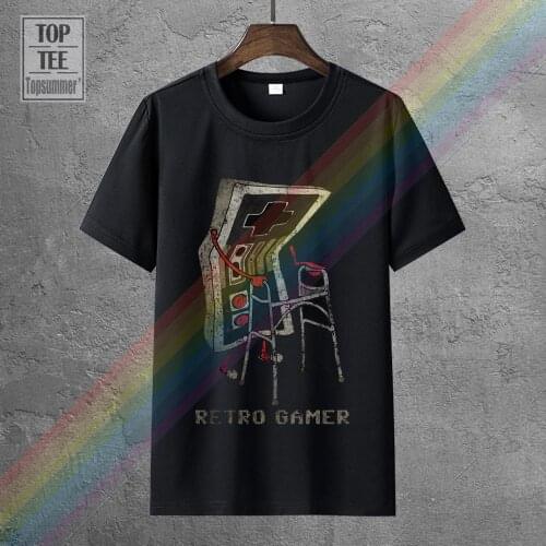 Gildan Retro Gamer MenS T Shirts Gaming Admin Pc Funny T Shirt 3D Print T-Shirt Men Cotton Grandfather Opa Geek Nerd Freak