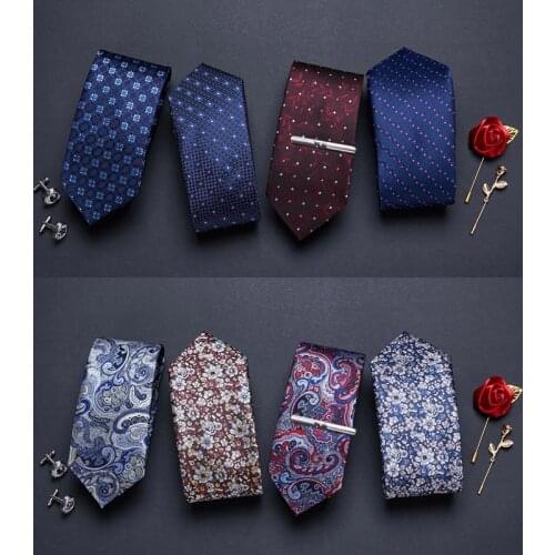 Italian Design Mens Print Pattern Ties for Mens 7cm Slim Neckties Polyester Jacquard Skinny Gravatas Wedding Narrow Ties