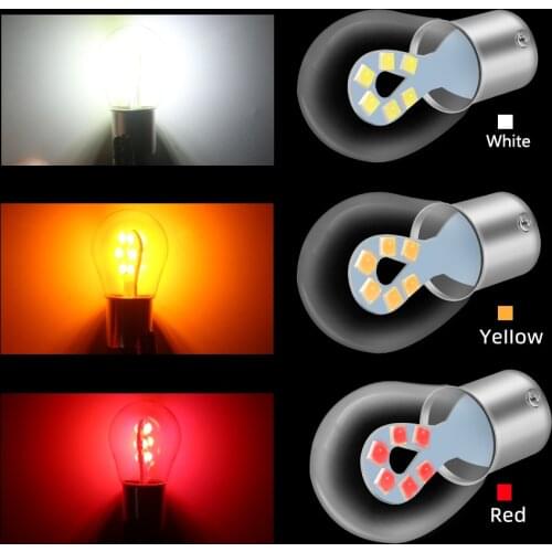 HYZHAUTO 2Pcs 1156 BA15S P21W Led 1157 BAY15D P21/5W R5W R10W Bulbs For Car Reverse Brake Lights DRL Auto Tail Lamp 3030-Smd 12V