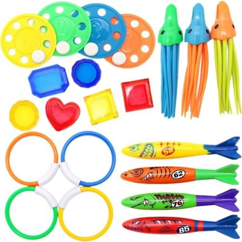 Diving Pool Toys, 21PCS Pool Toys for Teens Underwater Swimming Games with Pool Torpedo, Diving Rings, Diving Training