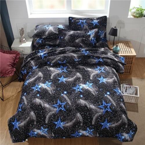 Dream Nebula Luxury Style Bedding Set Duvet Cover with Pillowcase Comfortable Bed Sets Kids Adult Starry Sky Bed Linen(no sheet)