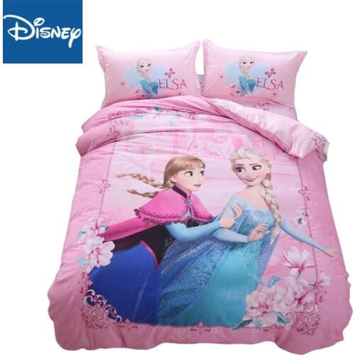 Twin size frozen bedding set cotton for girls bed decoration queen size quilt covers full bedspread fitted sheet 3-5pcs discount