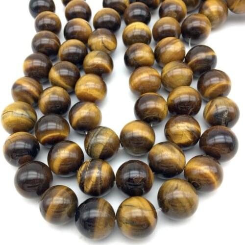 Round Beads Natural Stone Yellow Tiger Eye Spacer For DIY Jewelry Making 4MM 6MM 8MM 10MM 12MM Pick Sizes