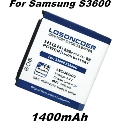 LOSONCOER AB533640CU Battery1400mAh for samsung S3600,S3600C,SGH-F330,SGH-F338,SGH-F490,SGH-J630,SGH-J638 SGH-G400,SGH-G600