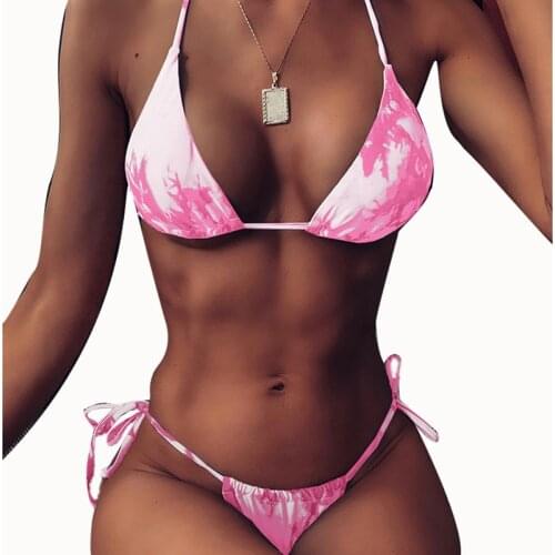 Micro Bikini 2020 New Sexy Gradient Bikini Set Female Swimwear Women Swimsuit Halter Bikinis Summer Bathing Suit Beach Wear S- L