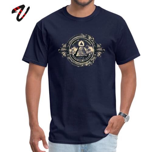 Tops Shirt Cheap O Neck Custom Short Sleeve Laura Koi Man T-shirt All seeing eye pyramid dollar freemason god Printed Tee Shirt