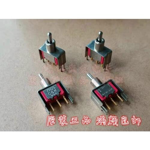 Original New 100% 7105 button switch 3pin 3gear left and right reset switch with bracket 0.4VA MAX
