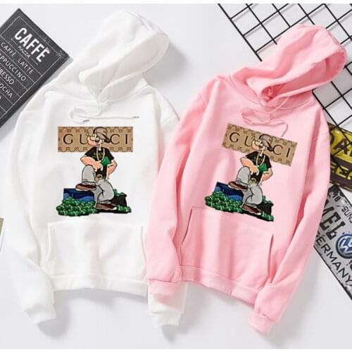 2019 Autumn New Soft All-match Cartoon Printing Loose Casual Hooded Jacket Men and Women a Generation of Hair