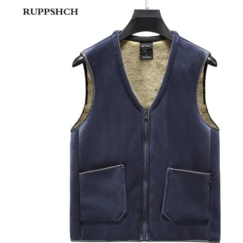 2021 Autumn Winter New Men Warm Fleece Vest Jacket Men Sleeveless Vest High Quality Middle-aged And Elderly Casual Vest Jacket