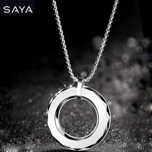 2021Men Fashion High Polsihed Tungsten Carbide Pendants Necklace with Titanium Steel Necklace Round Shape, Free Shipping