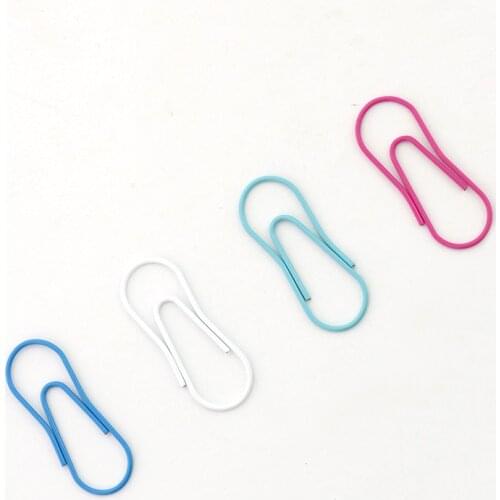 TUTU 30pcs gourd Shape Paper Clips candy Color Funny Kawaii Bookmark Office Shool Stationery Marking Clips H0094