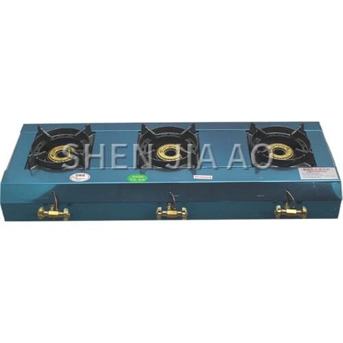 Medium High-pressure three-head furnace Commercial desktop stove Three-hole gas furnace Liquefied gas multi-head furnace 1PC