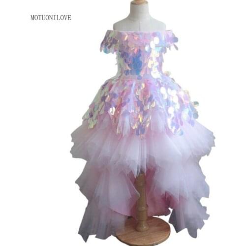 Holy First Communion Dresses For Girls High Low Pageant Dresses Puffy Tutu Princess Wedding Birthday Party Flower Girl Dresses