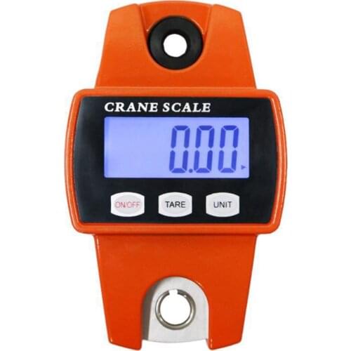 Portable Mini Crane Scale LCD Digital Hanging Stainless Steel Hook Electronic Weighing Scale​ Over-Load Alarm Up To 300kg