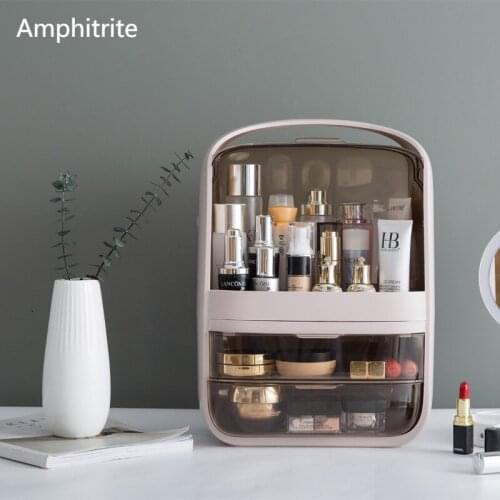 Portable Make Up Organizer Rotating Cosmetic Storage Lipstick Box Waterproof Bathroom Accessories Storage Rack Large Capacity
