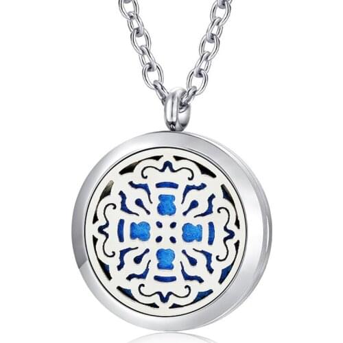 With Chain as Gift! Wholesale 20mm/25mm/30mm Magnetic Perfume Locket 316L Stainless Steel Aroma Oil Diffuser Pendant Necklace