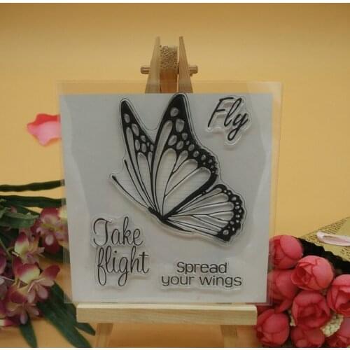 Buttfly Spread your wings Scrapbook DIY photo cards account rubber stamp clear stamp transparent stamp 10x10cm CS2142