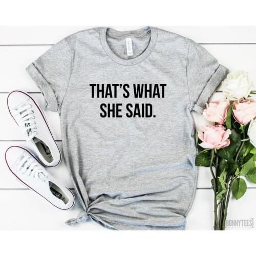 Skuggnas New Arrival Thats What She Said T-Shirt The Office Shirt TV Show Womens T-Shirt Michael Scott Gift T-Shirt Drop Ship