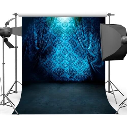 Mehofoto Vintage Photography Background Portrait Blue Wall Backdrops for Photo Photographers Studio Props Printed CM-0300