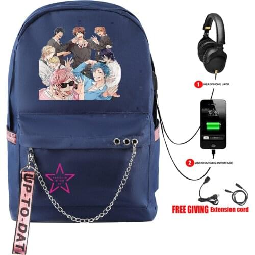 Yarichin B Club Laptop Backpack USB School Bags Travel Bags for Anime Bagpack Back To School Bags Chain backpack