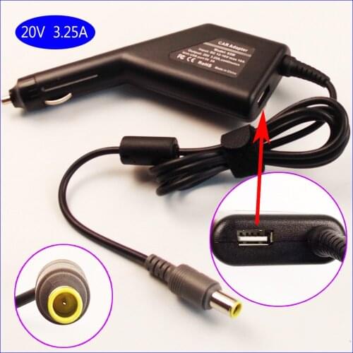 20V 3.25A Laptop Car DC Adapter Charger Power Supply +USB for IBM Lenovo Thinkpad L330 L410 L412 L420 L421 L510 L512 L520