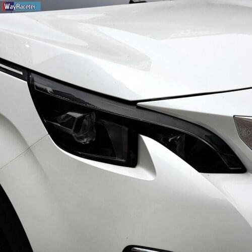 Car Headlight Protective Film Headlamp Restoration Transparent Black TPU Sticker For Peugeot 5008 2018 2019 2020 Accessories