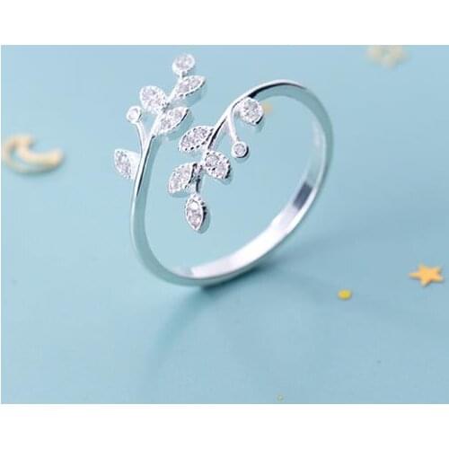 Punk Crystal Leaf Rings For Women Girls Fashion Irregular Finger Rings Gift 2021 Female Jewelry Party